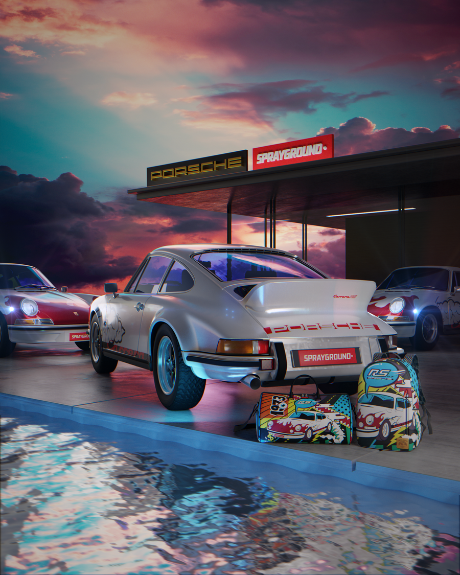 SPRAYGROUND® DUFFLE PORSCHE 1972 COLLAB DUFFLE (ONLY 1,911 UNITS MADE)