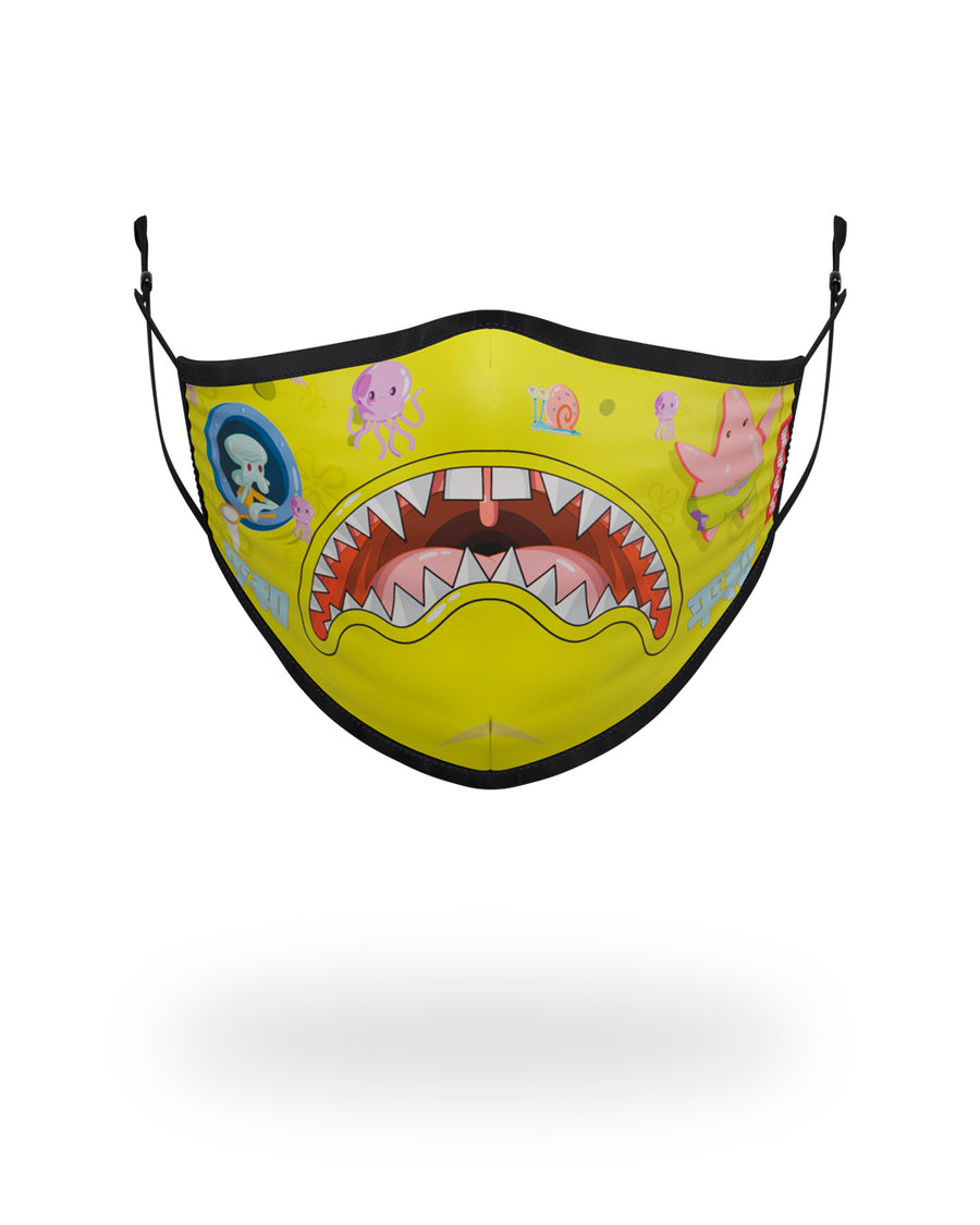 SPRAYGROUND® FASHION MASK ADULT SPONGEBOB JAPAN SHARK FORM FITTING FACE-COVERING