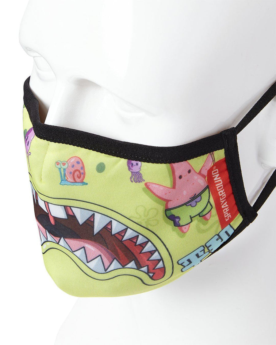 SPRAYGROUND® FASHION MASK ADULT SPONGEBOB JAPAN SHARK FORM FITTING FACE-COVERING