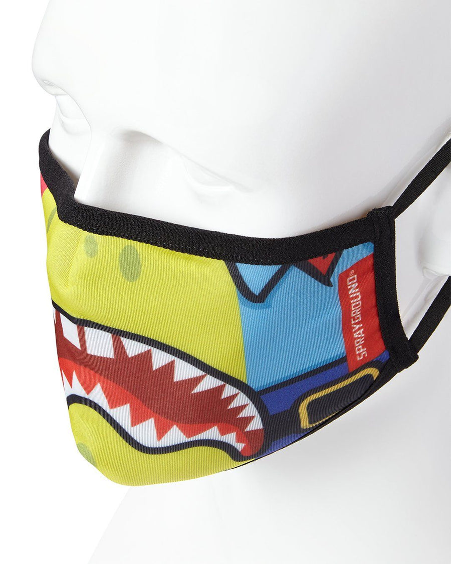 SPRAYGROUND® FASHION MASK ADULT SPONGEBOB OG SHARK FORM FITTING FACE-COVERING