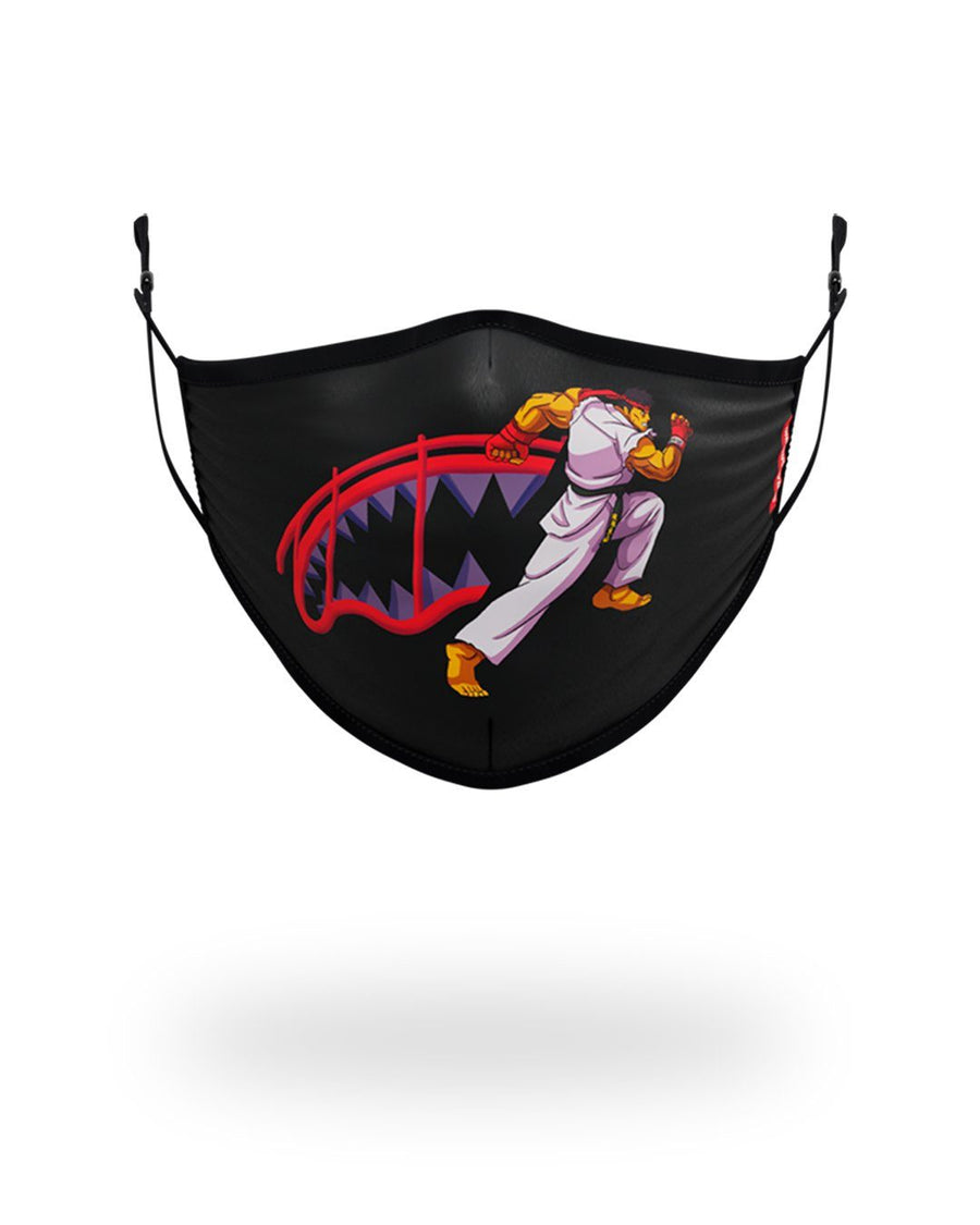 SPRAYGROUND® FASHION MASK ADULT STREET FIGHTER RYU SHARK FORM FITTING FACE-COVERING