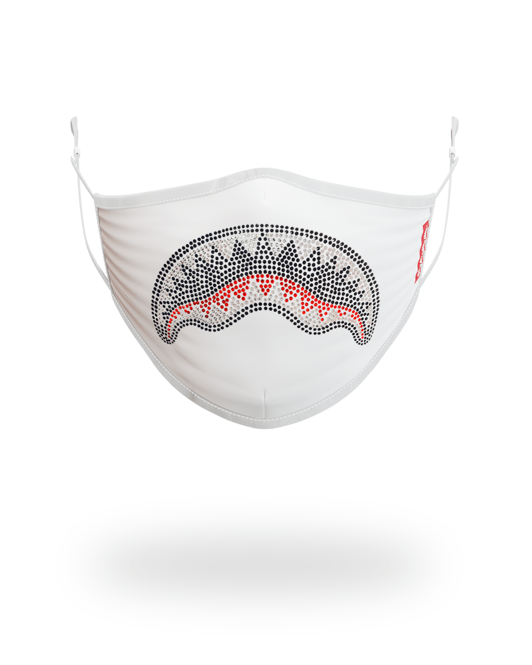 SPRAYGROUND® FASHION MASK TRINITY DIAMOND SHARK (WHT) POLYESTER FACE MASK