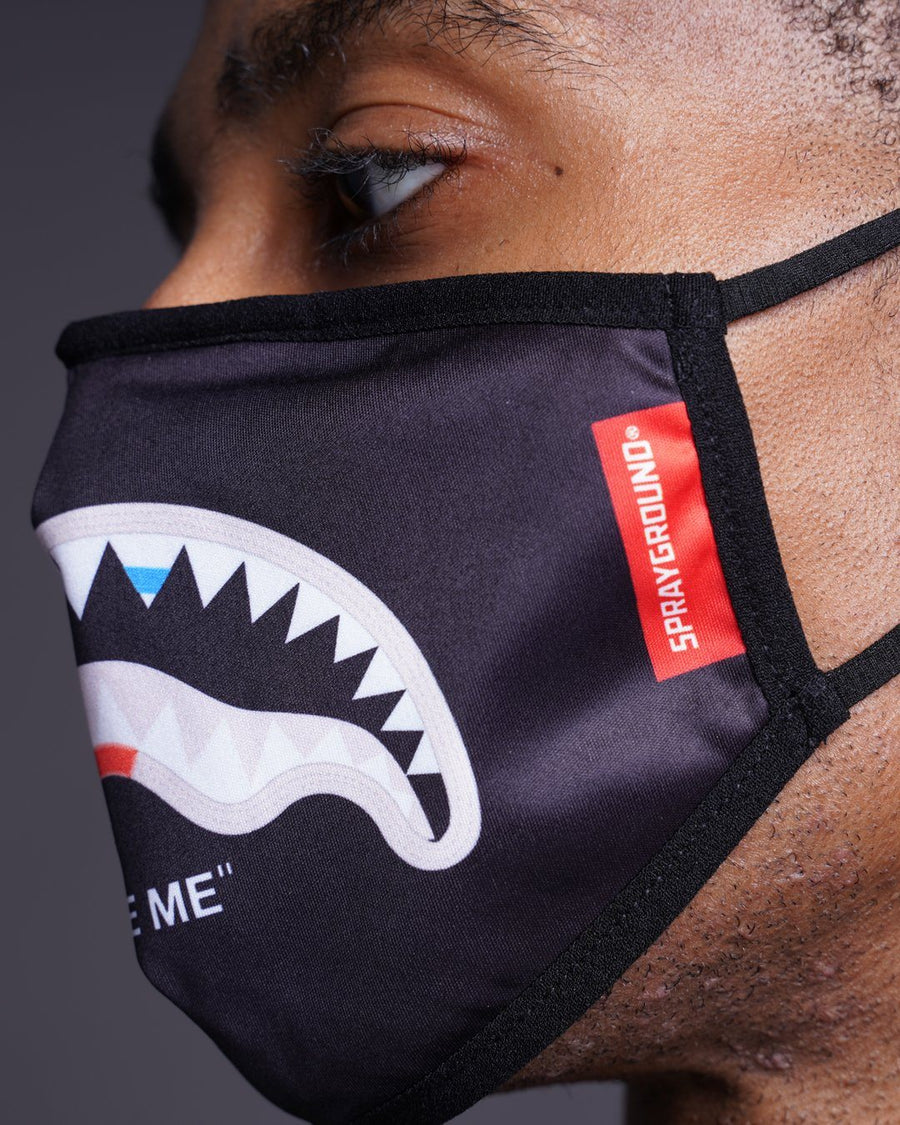 SPRAYGROUND® FASHION MASK BITE ME SHARK (BLK) POLYESTER FACE MASK