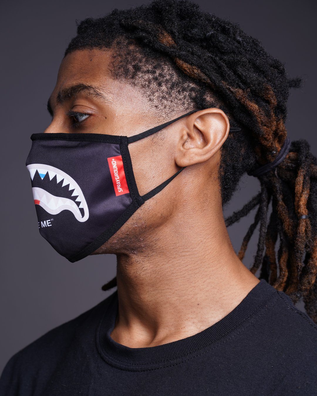 SPRAYGROUND® FASHION MASK BITE ME SHARK (BLK) POLYESTER FACE MASK