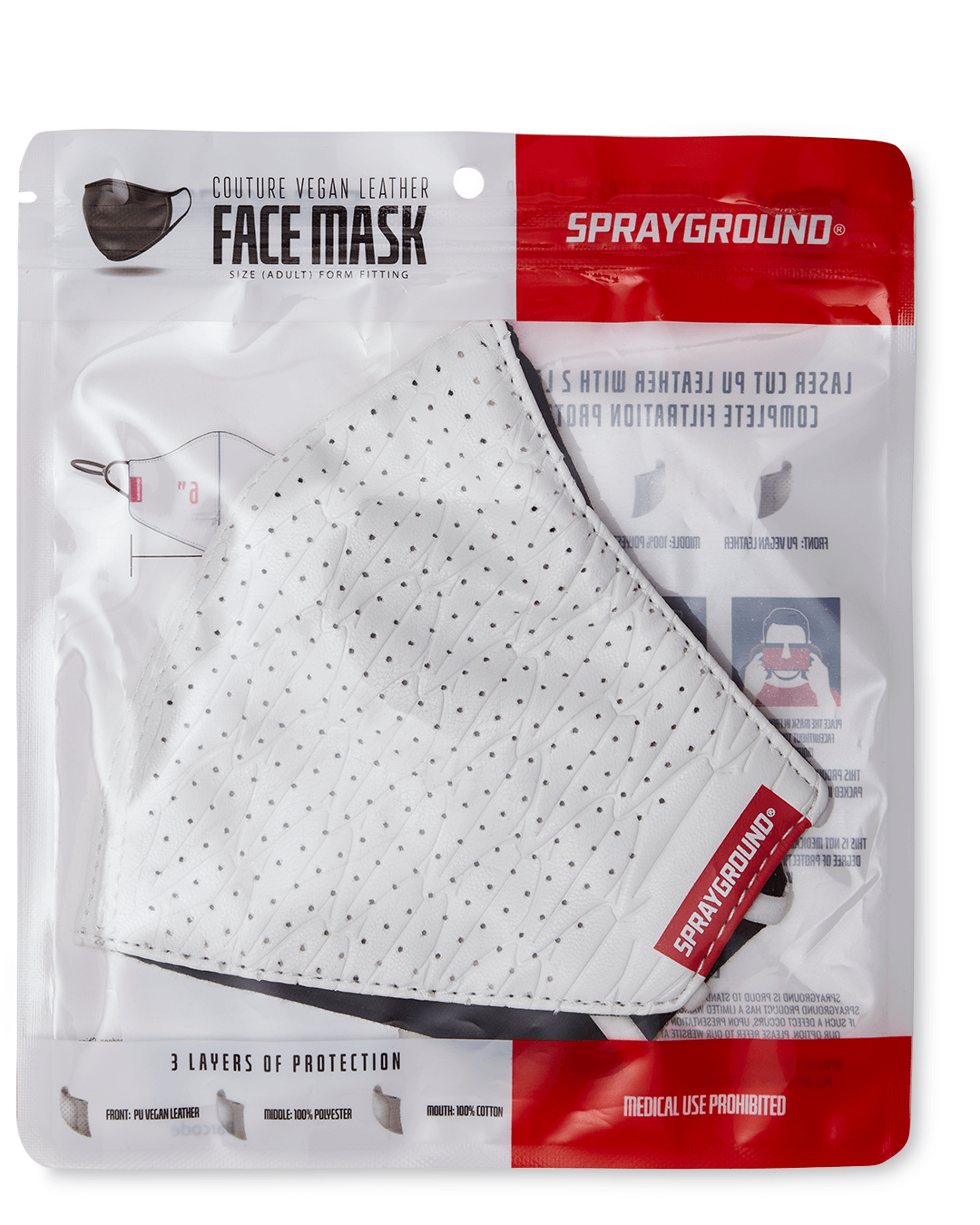 SPRAYGROUND® FASHION MASK SHARKS OF THE WORLD VEGAN LEATHER FACE MASK