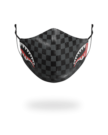 SPRAYGROUND® FASHION MASK SHARKS IN PARIS (GRAY) VEGAN LEATHER FACE MASK