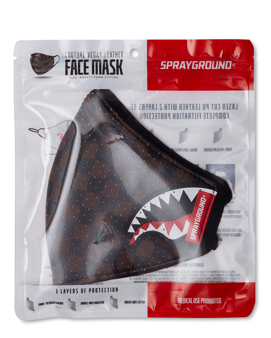 SPRAYGROUND® FASHION MASK SHARKS IN PARIS VEGAN LEATHER FACE MASK