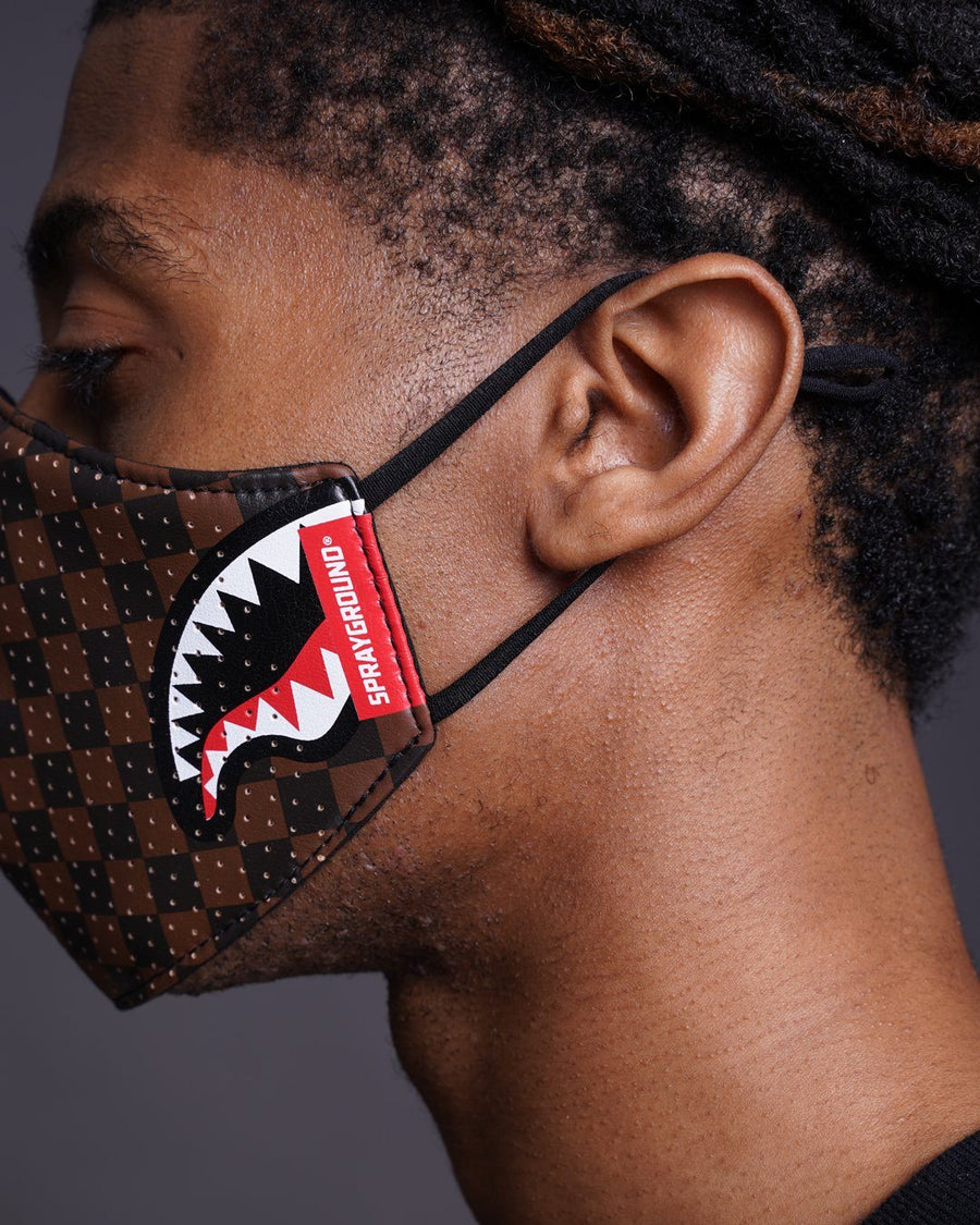 SPRAYGROUND® FASHION MASK SHARKS IN PARIS VEGAN LEATHER FACE MASK