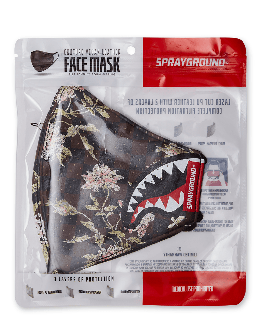 SPRAYGROUND® FASHION MASK SHARKFLOWER VEGAN LEATHER FACE MASK