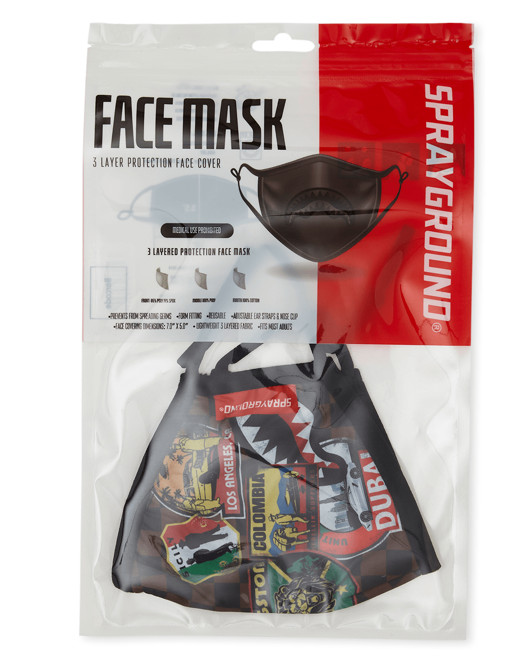 SPRAYGROUND® FACE MASK GLOBAL MOGUL FACE MASK