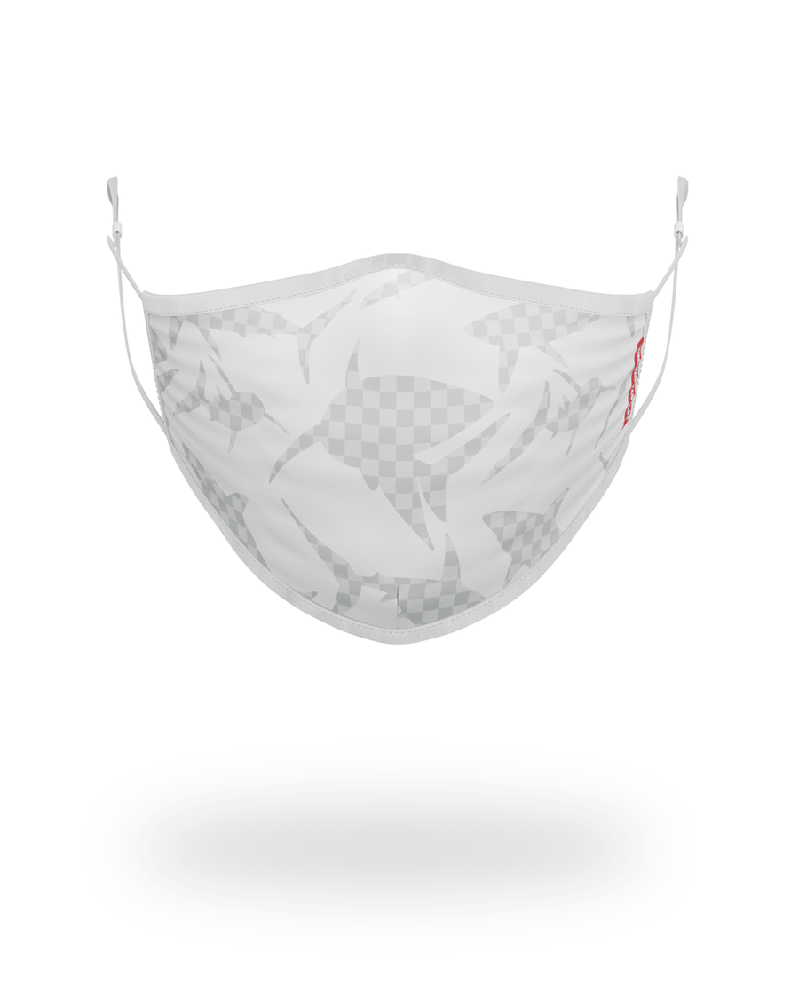 SPRAYGROUND® FACE MASK SHARK CHECK (WHITE) FACE MASK