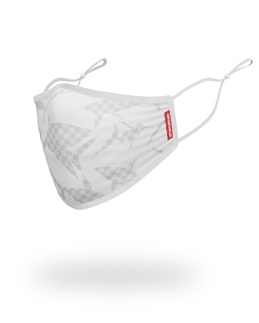 SPRAYGROUND® FACE MASK SHARK CHECK (WHITE) FACE MASK