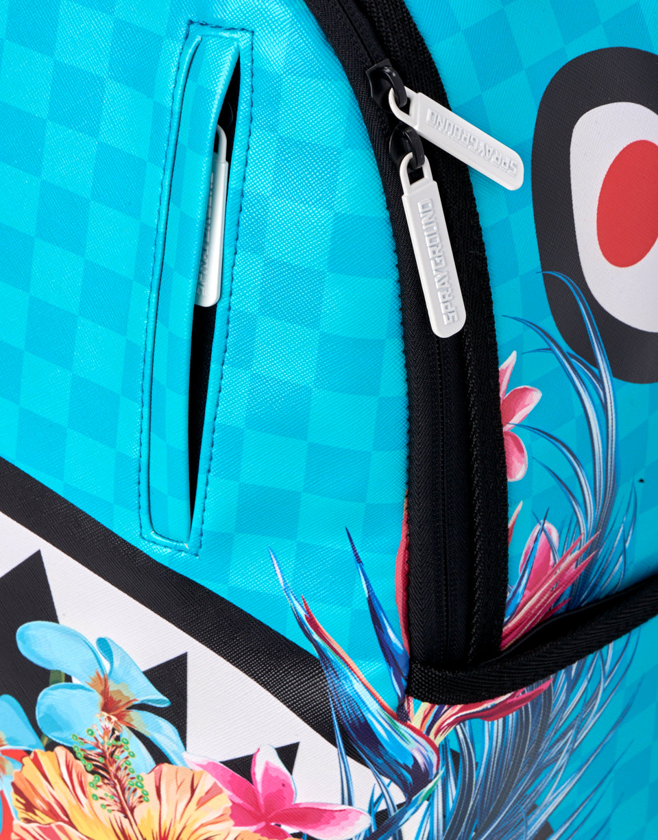 Sprayground Cherry Blossom Rubber Shark Backpack - Blue